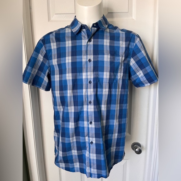 Mens Arcteryx Brohm Short Sleeve Button Up Outdoor Plaid Shirt Large - Picture 1 of 9